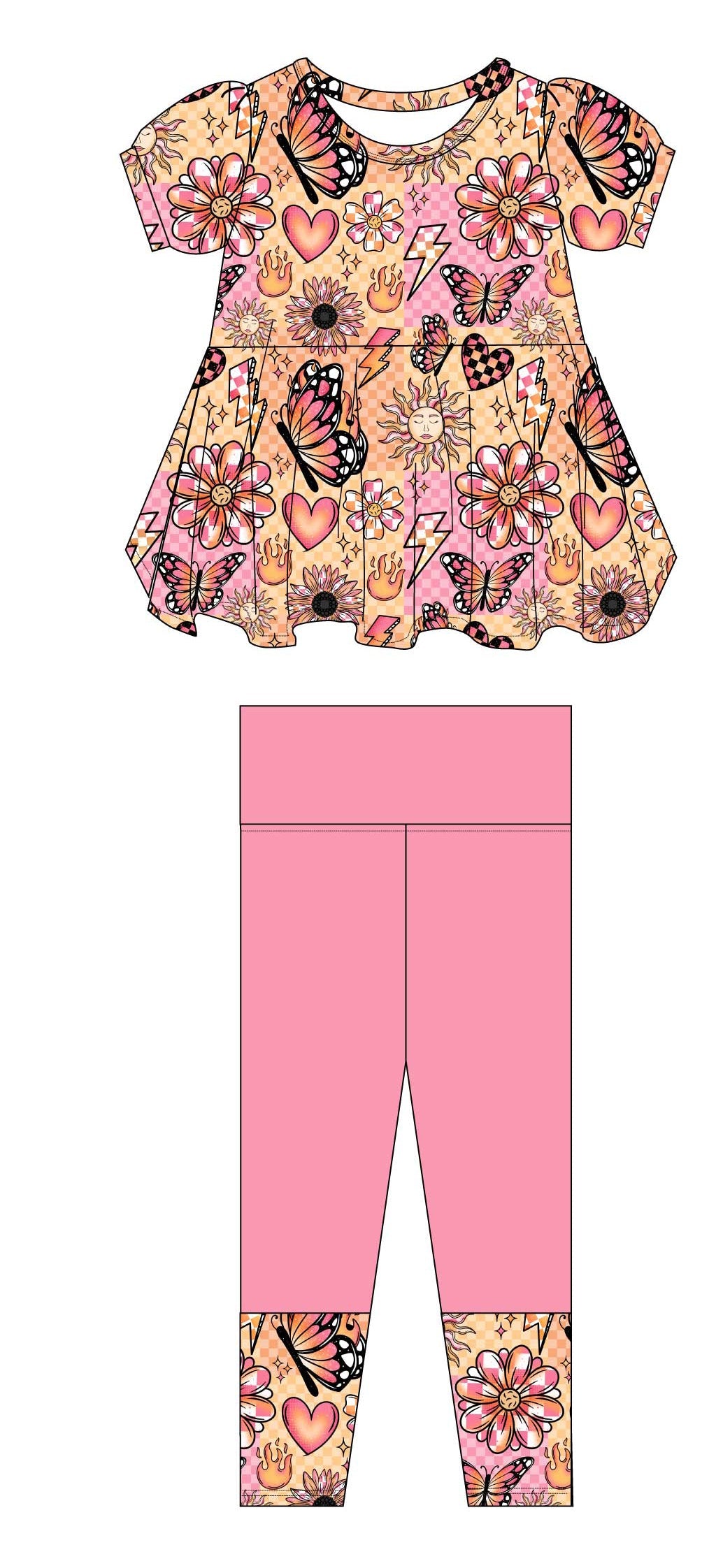 Pretty Reckless Short Sleeve and Pants Peplum Set