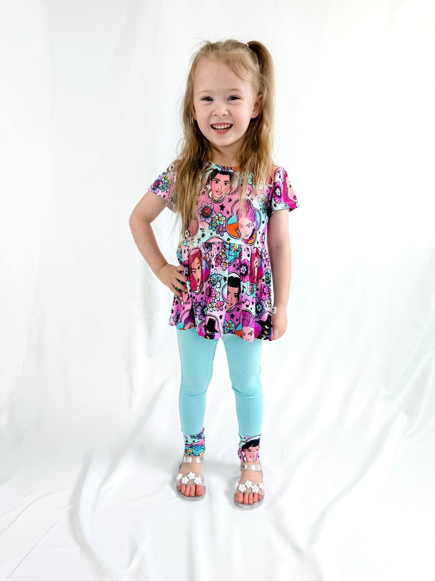 Huntrix Takedown Short Sleeve and Pants Peplum Set