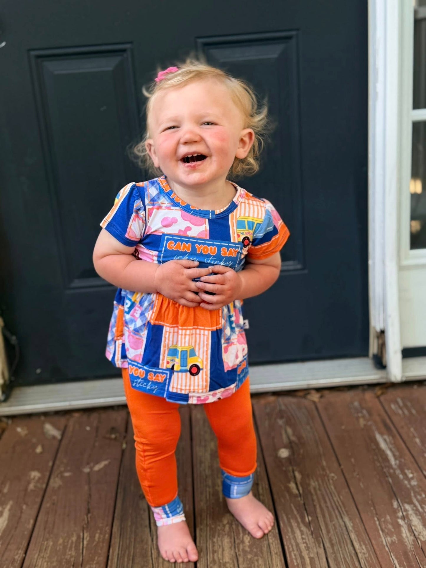Favorite Teacher Short Sleeve and Pants Peplum Set