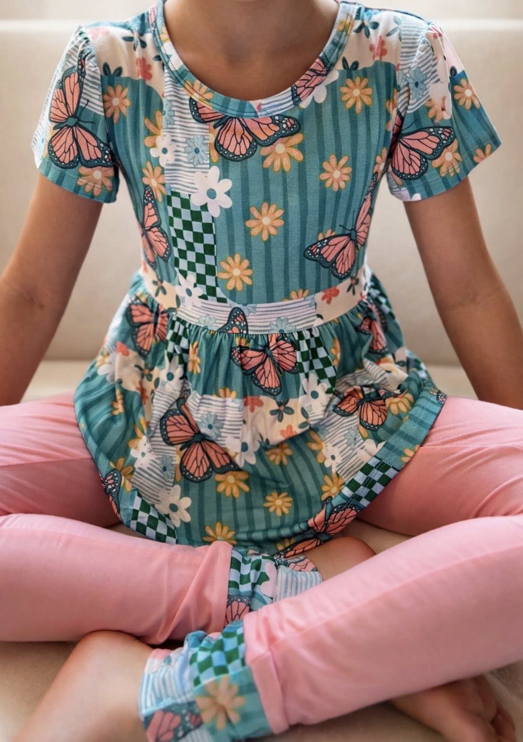 Rogue Garden Short Sleeve and Pants Peplum Set