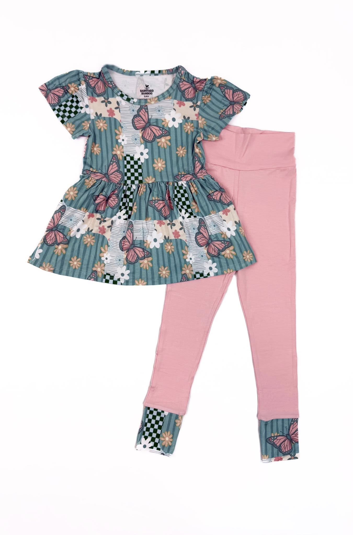 Rogue Garden Short Sleeve and Pants Peplum Set