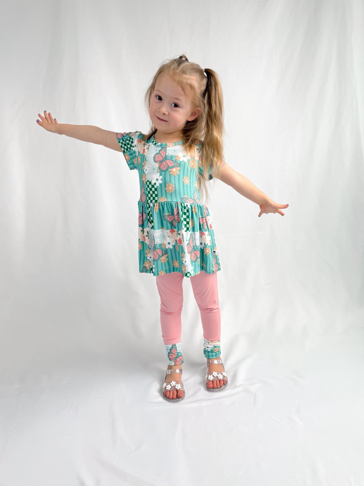 Rogue Garden Short Sleeve and Pants Peplum Set