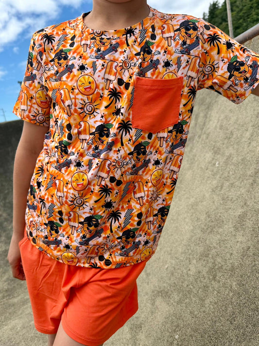 Orange Crush Short Sleeve and Shorts Daywear