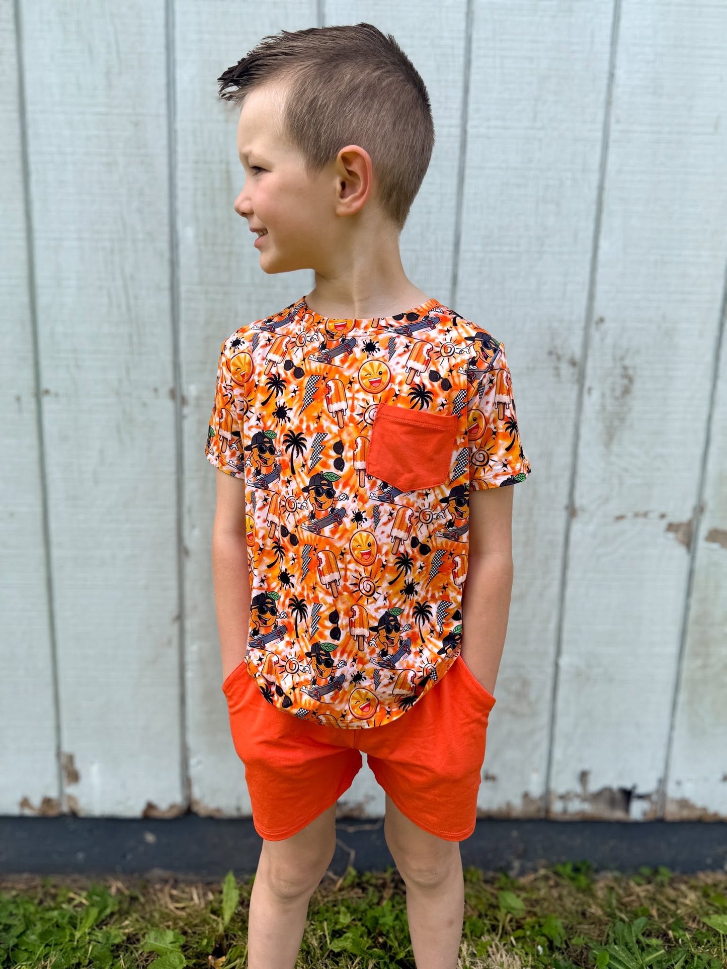 Orange Crush Short Sleeve and Shorts Daywear