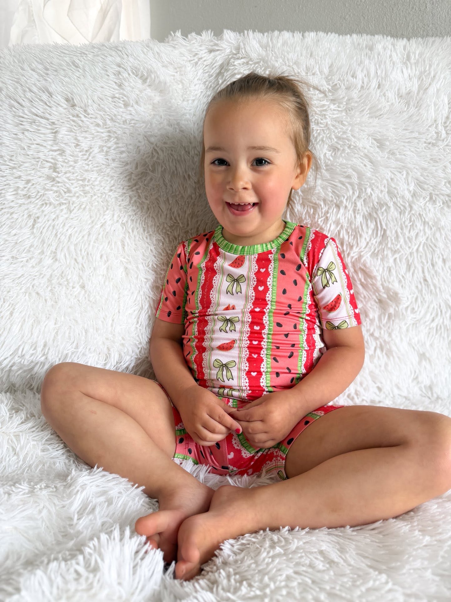 Watermelon Sugar Two-Piece Pajamas Short Sleeve and Shorts
