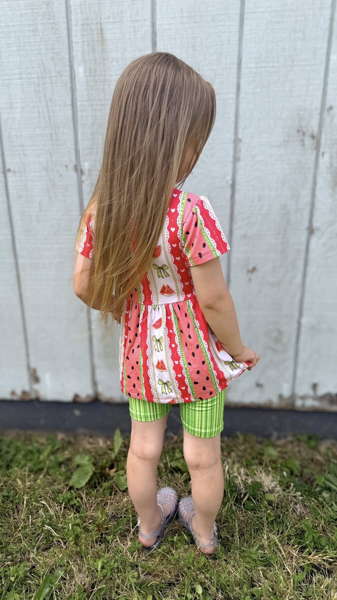 Watermelon Sugar Short Sleeve and Shorts Peplum Set