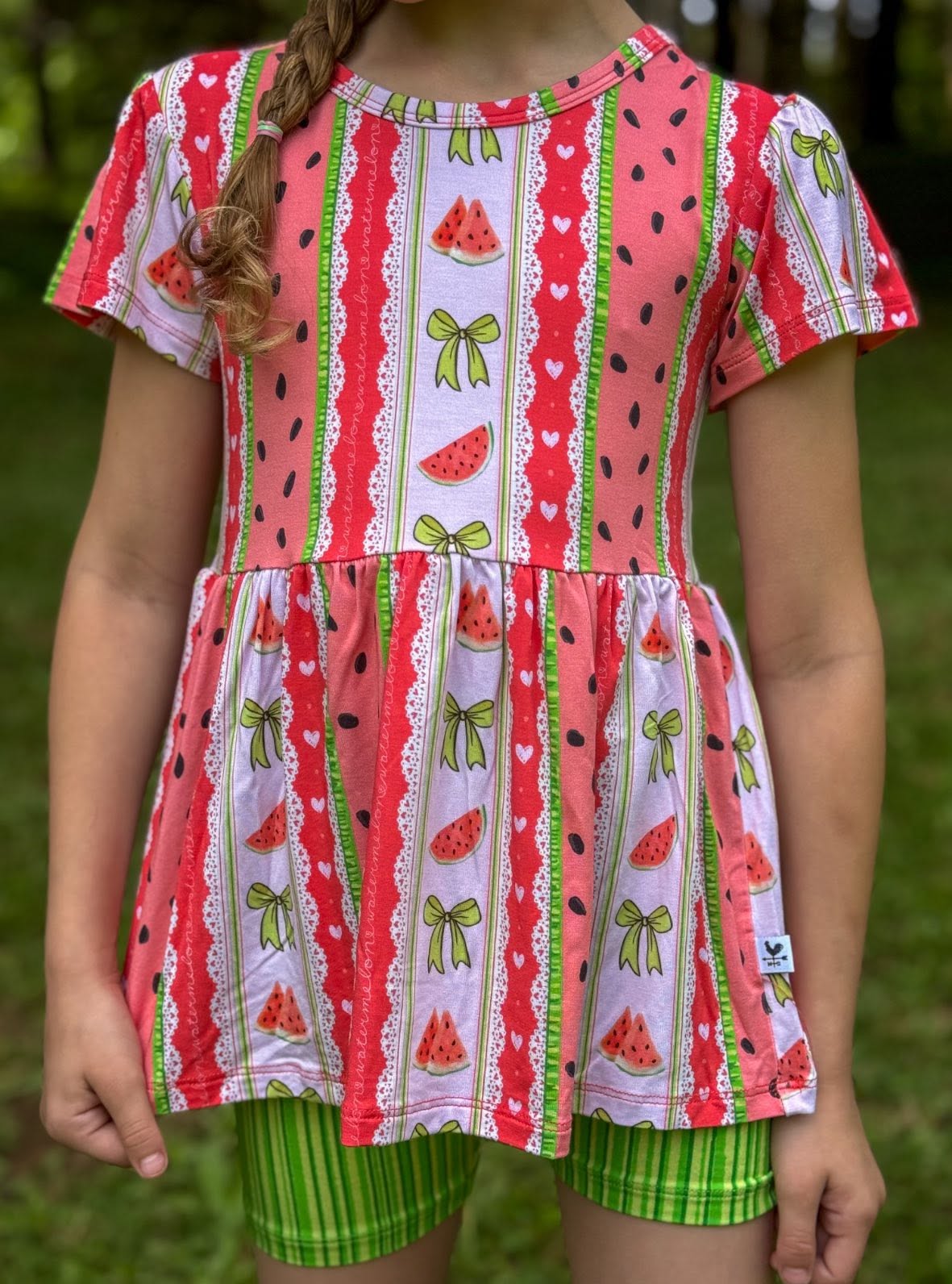 Watermelon Sugar Short Sleeve and Shorts Peplum Set