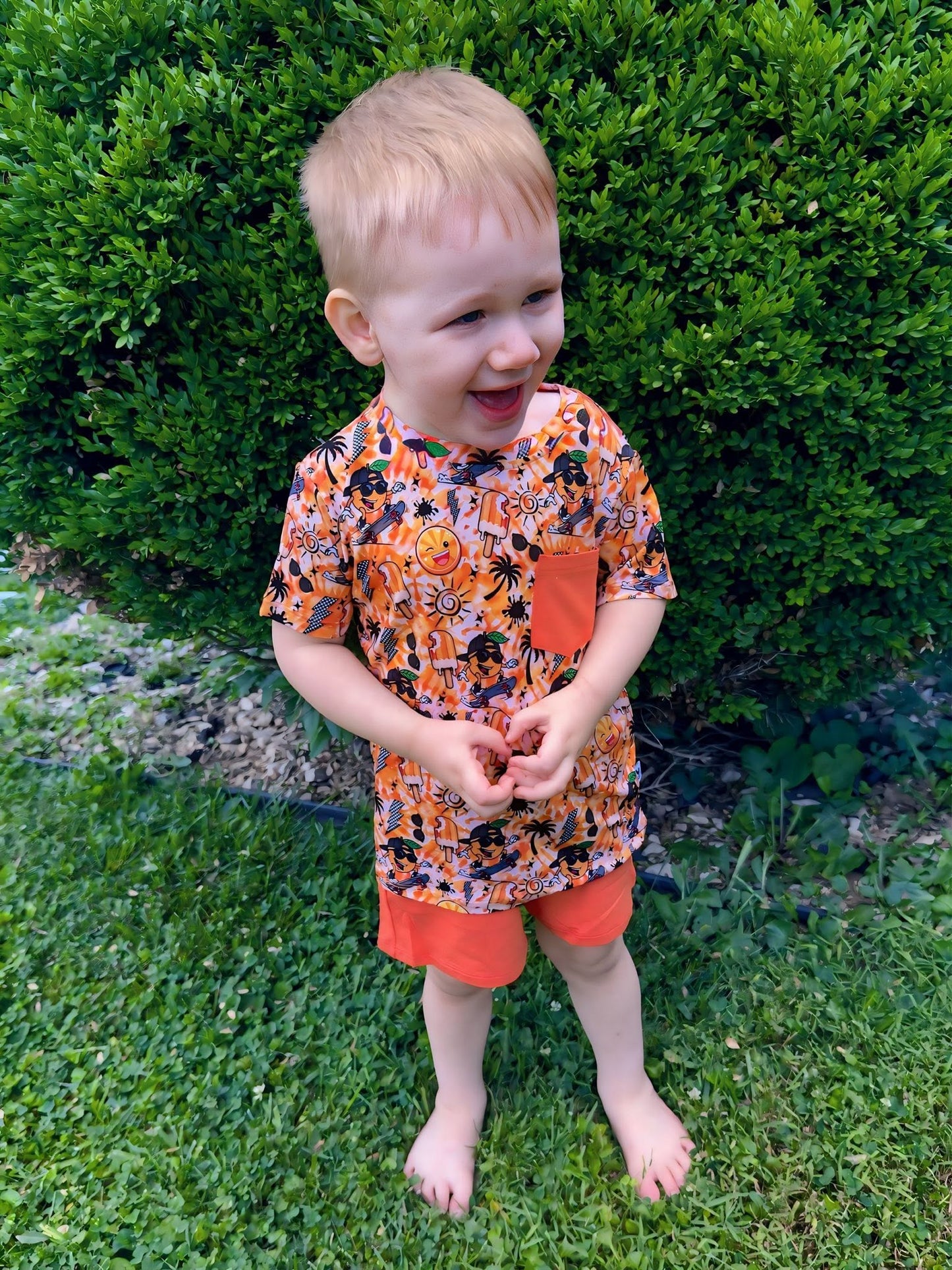 Orange Crush Short Sleeve and Shorts Daywear