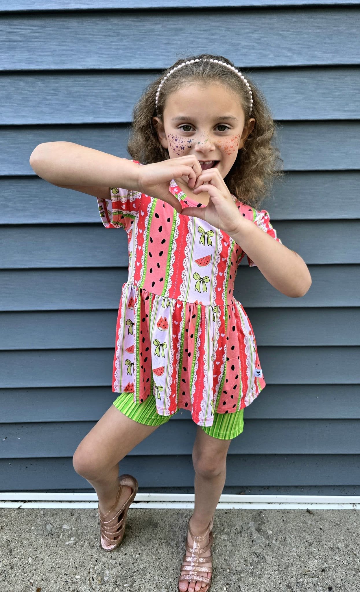 Watermelon Sugar Short Sleeve and Shorts Peplum Set