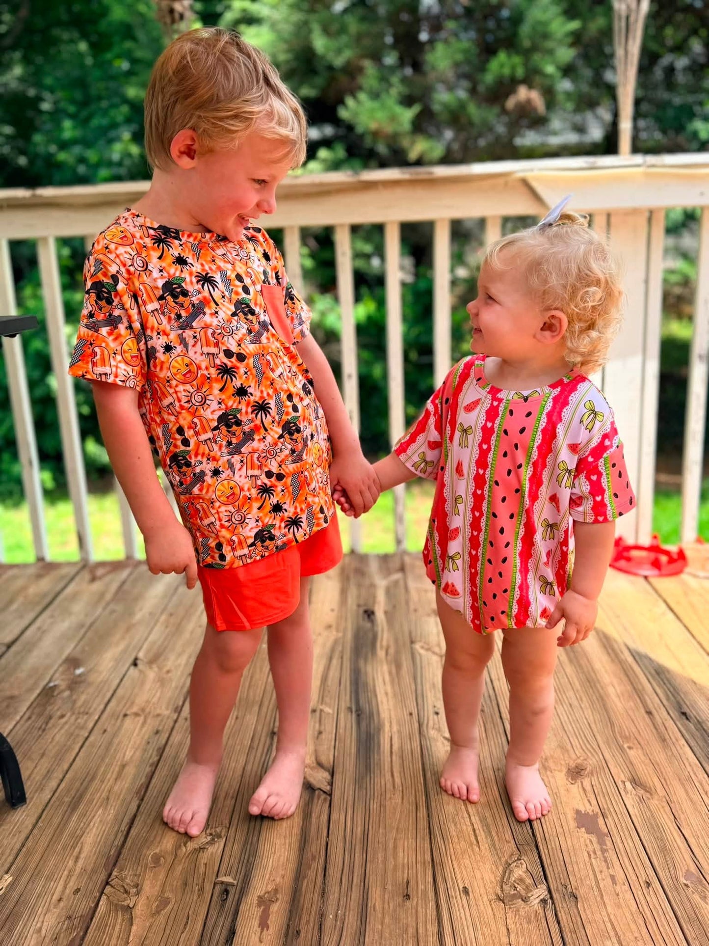 Orange Crush Short Sleeve and Shorts Daywear