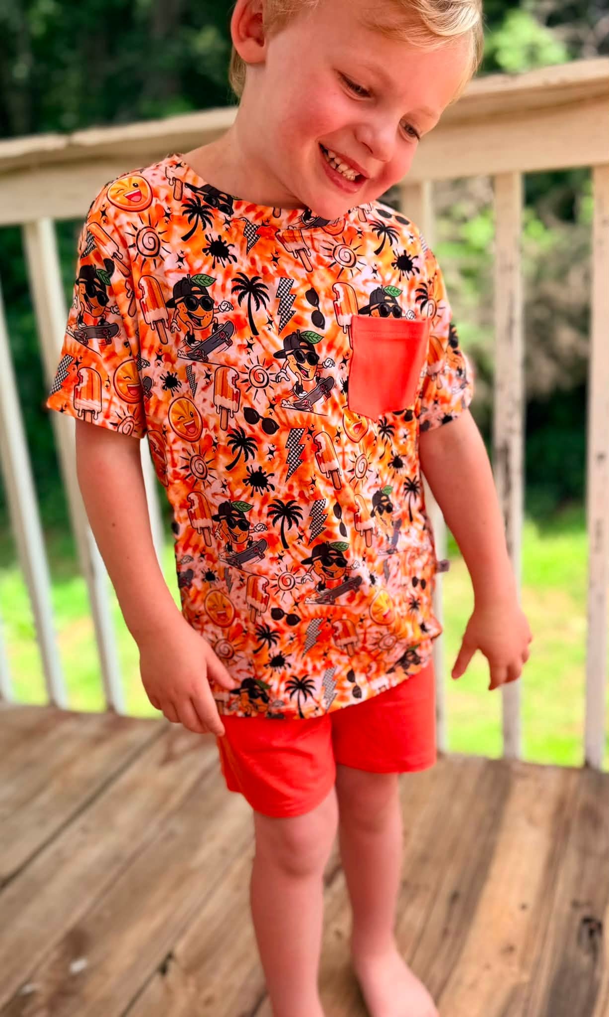 Orange Crush Short Sleeve and Shorts Daywear