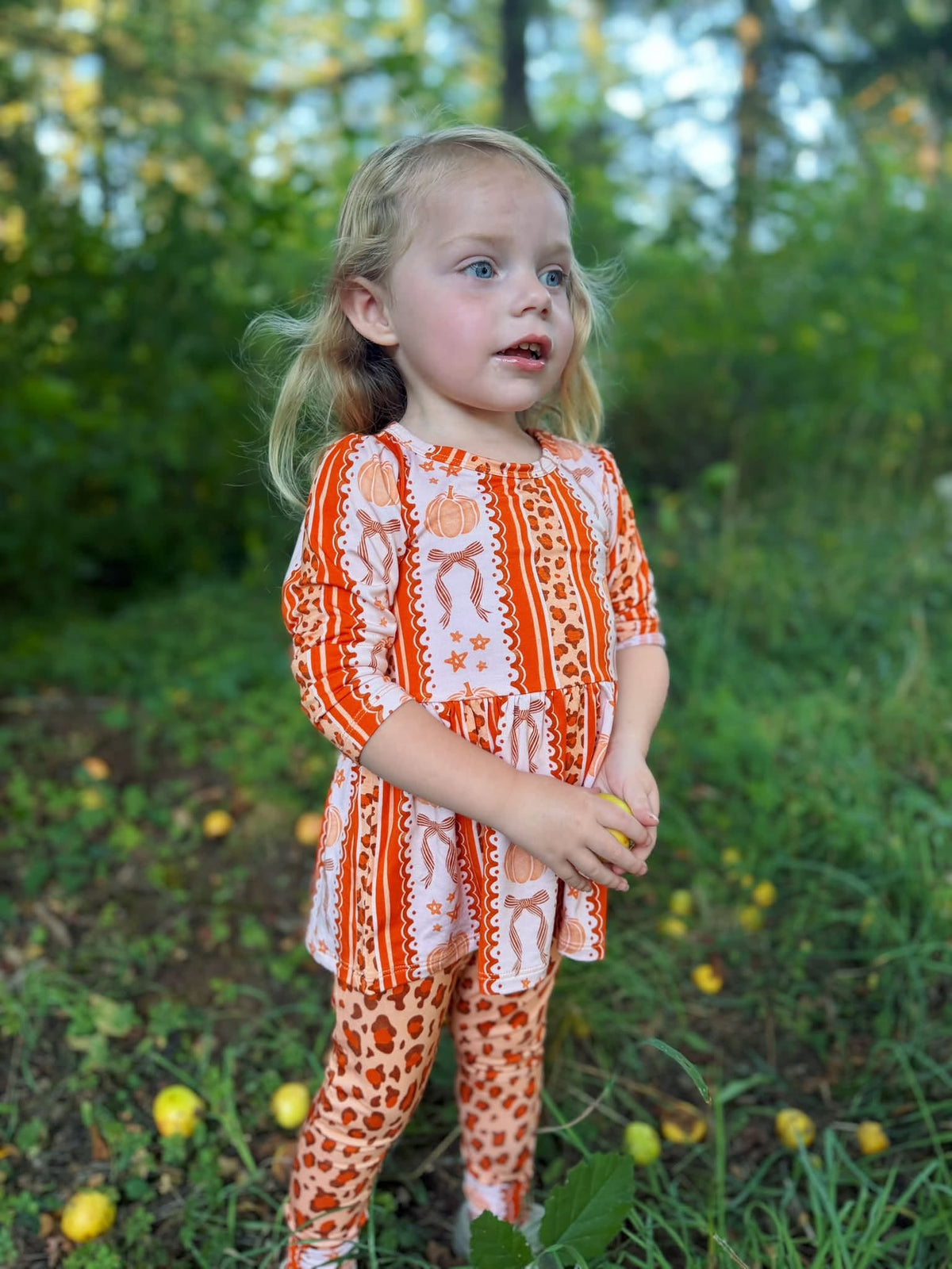 Wild Harvest Long Sleeve and Pants Peplum Set