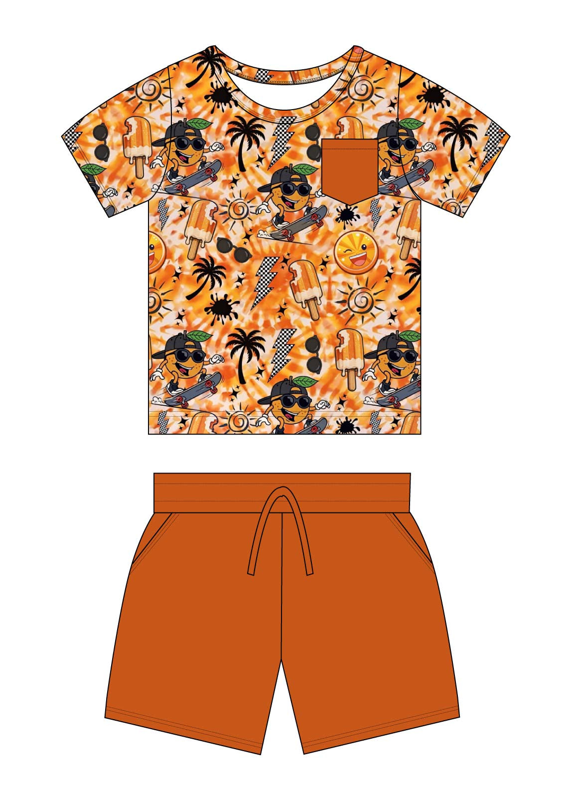 Orange Crush Short Sleeve and Shorts Daywear